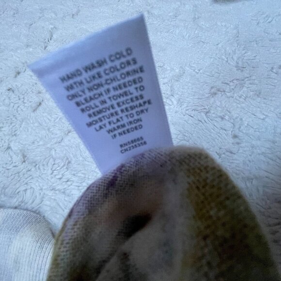 Caslon Women Button Front Knit Cardigan Sweater Medium Purple Green Print Cotton - Picture 5 of 9